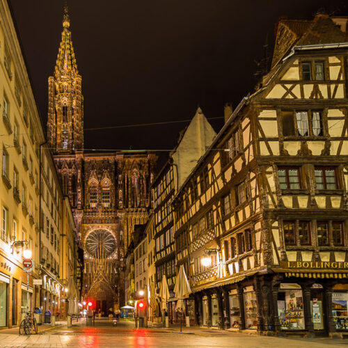 La Cathédrale de Strasbourg depuis la rue Mercière